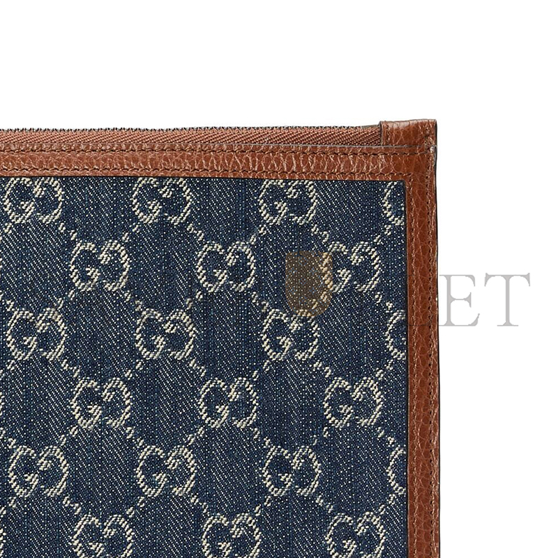 GUCCI GG DENIM POUCH 672953 2KQGT 8375 (30.5*21*1.5cm)
